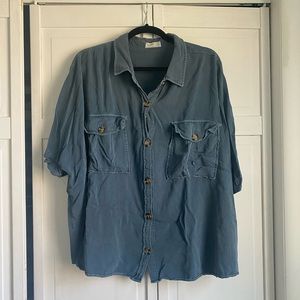 Plus Size Short Sleeve Utility Shirt